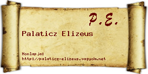 Palaticz Elizeus névjegykártya